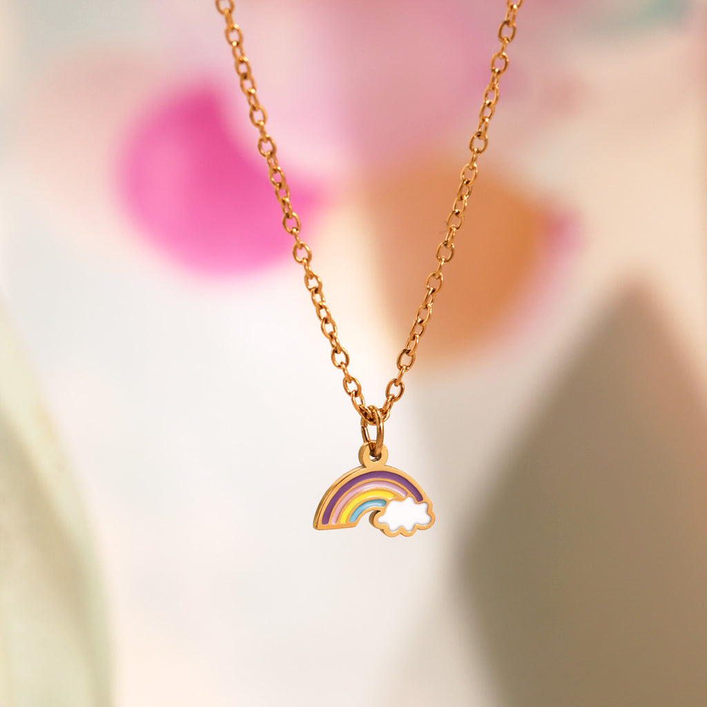 Premium Rainbow Kids Jewelry Set – 18K Gold Plated