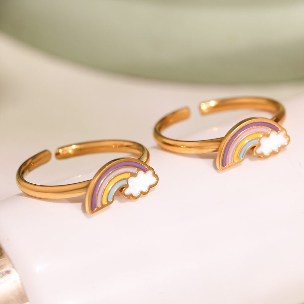 Premium Rainbow Kids Jewelry Set – 18K Gold Plated