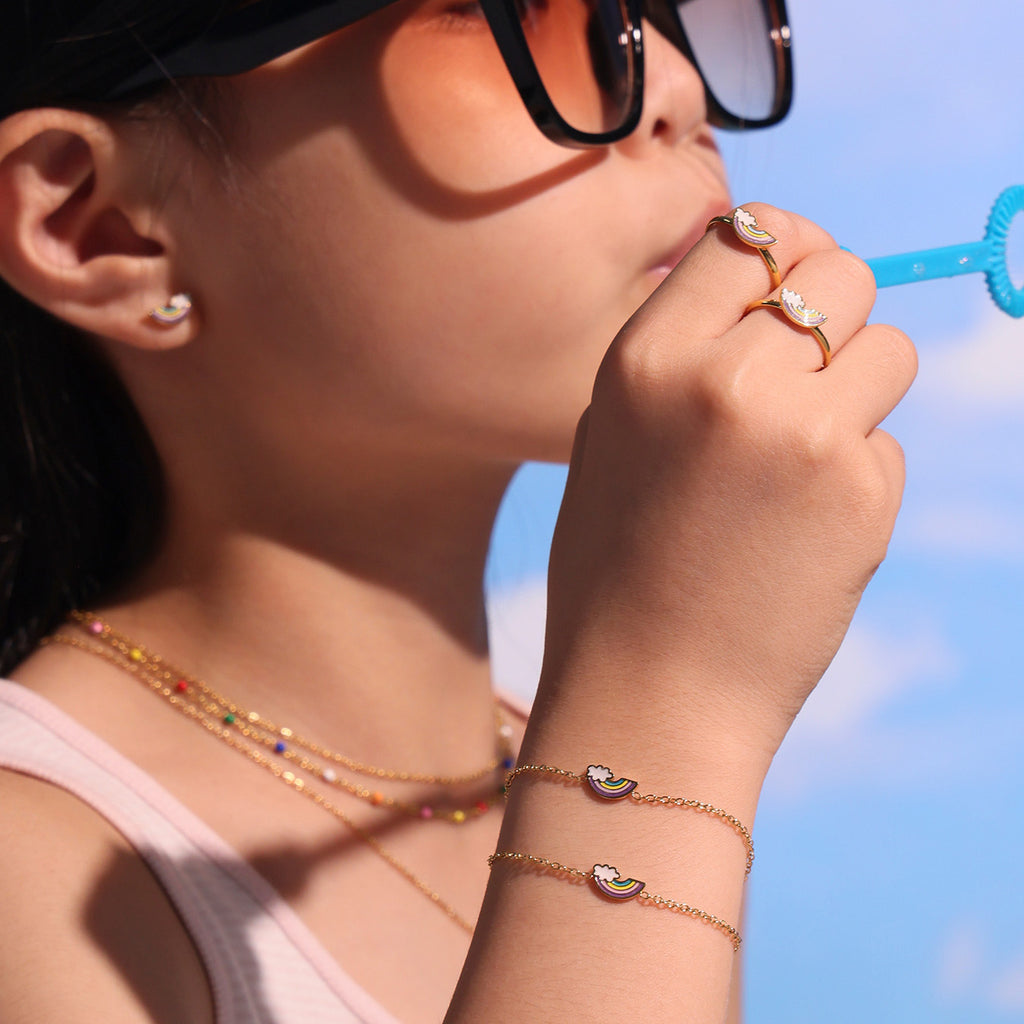 Premium Rainbow Kids Jewelry Set – 18K Gold Plated
