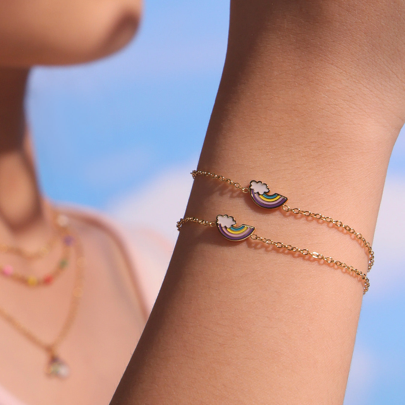 Premium Rainbow Kids Jewelry Set – 18K Gold Plated