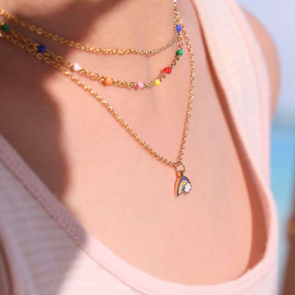 Premium Rainbow Kids Jewelry Set – 18K Gold Plated