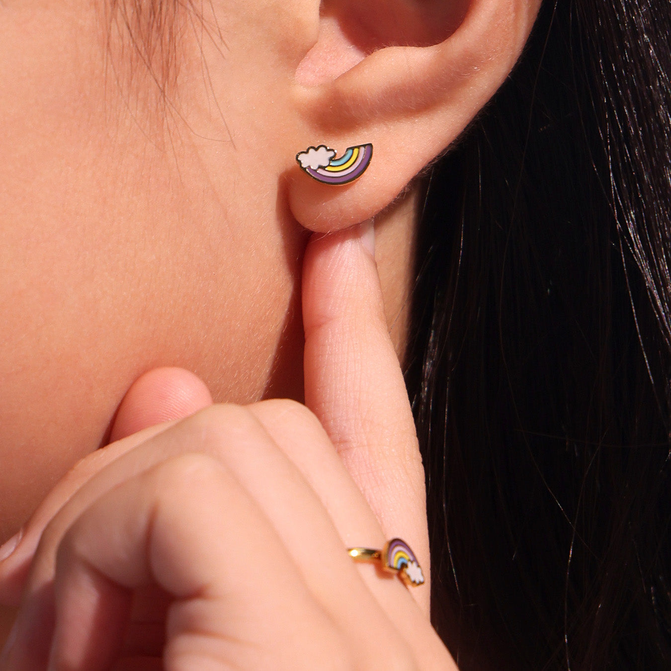Premium Rainbow Kids Jewelry Set – 18K Gold Plated