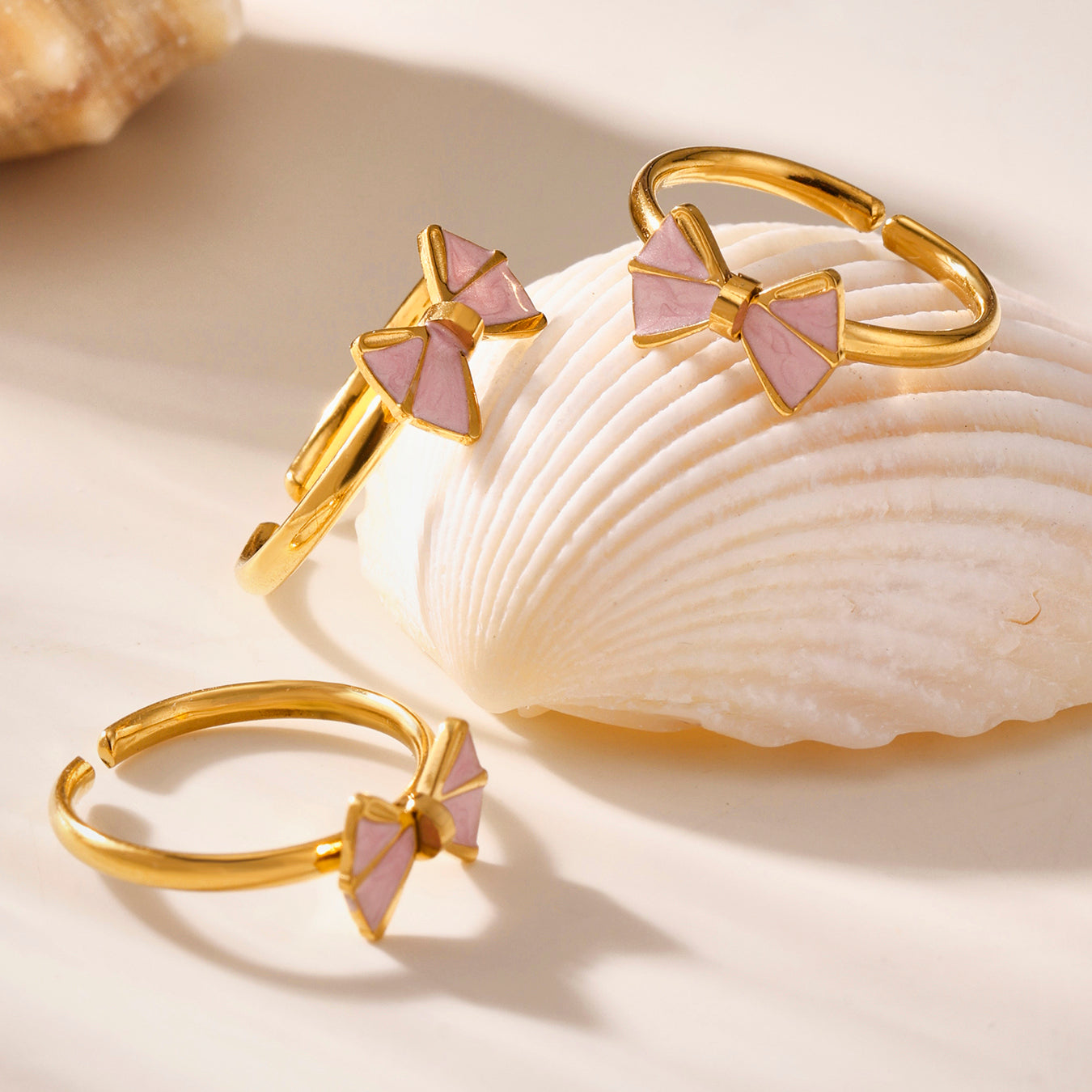 Premium Pink Butterfly Knot Jewelry Set  – 18K Gold Plated