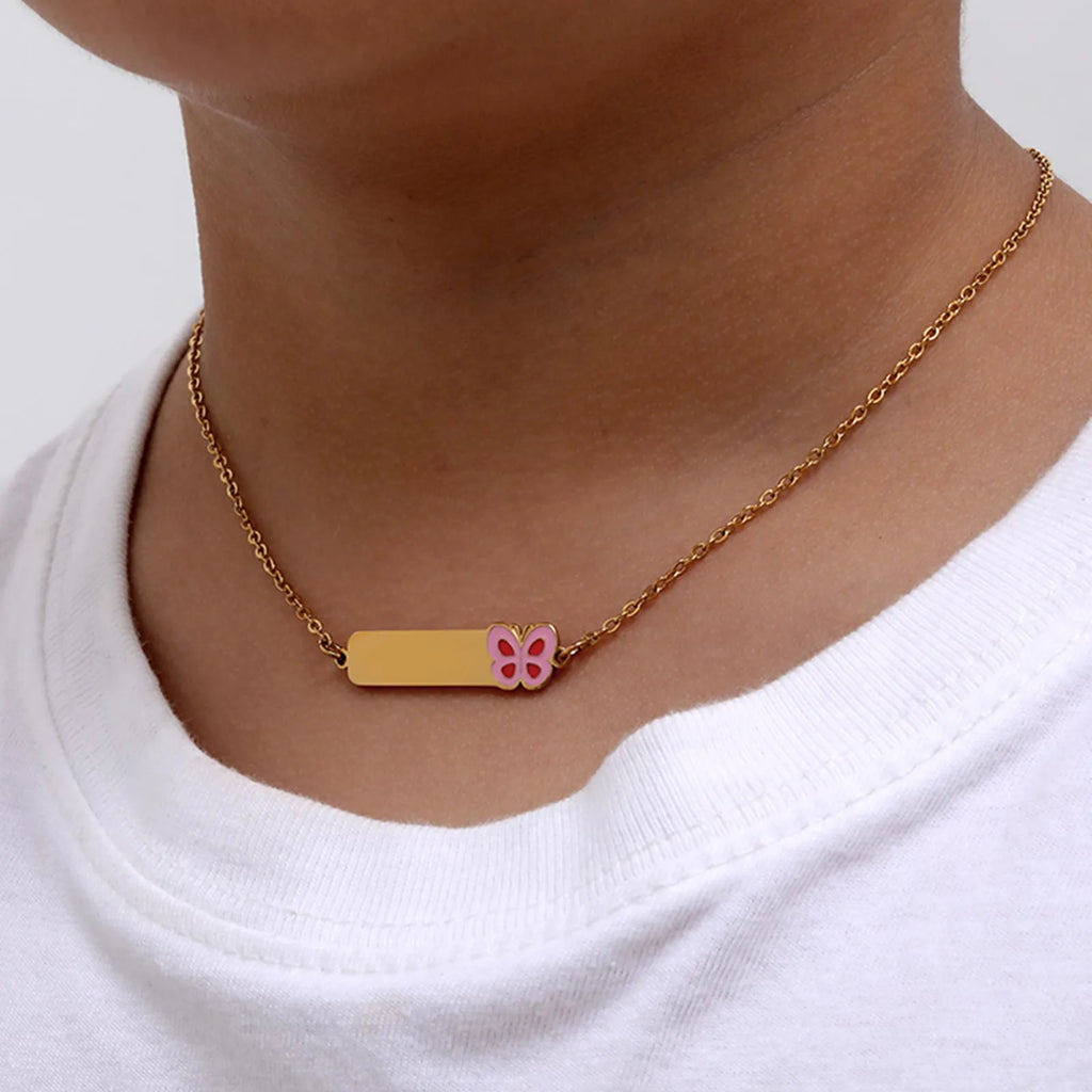 Butterfly Charm Necklace For Girls