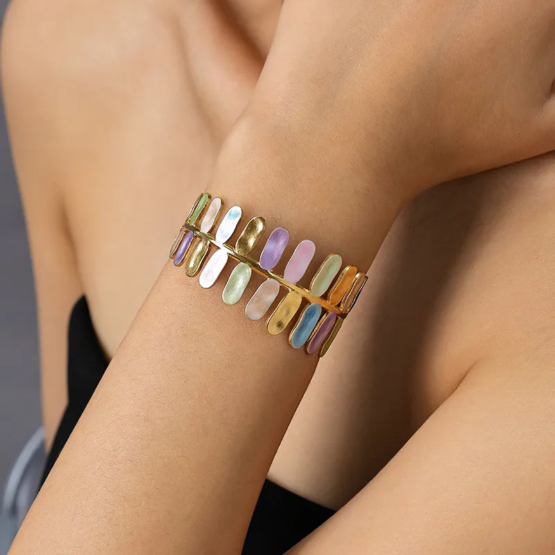 Elowen Prism Cuff Bangle for Women - 18K Gold Plated