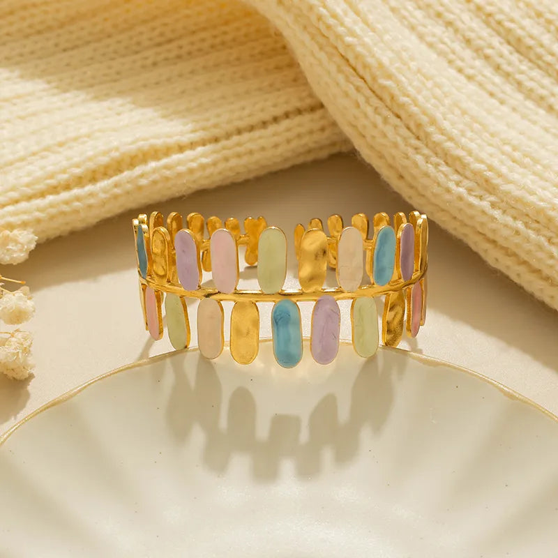 Elowen Prism Cuff Bangle for Women - 18K Gold Plated