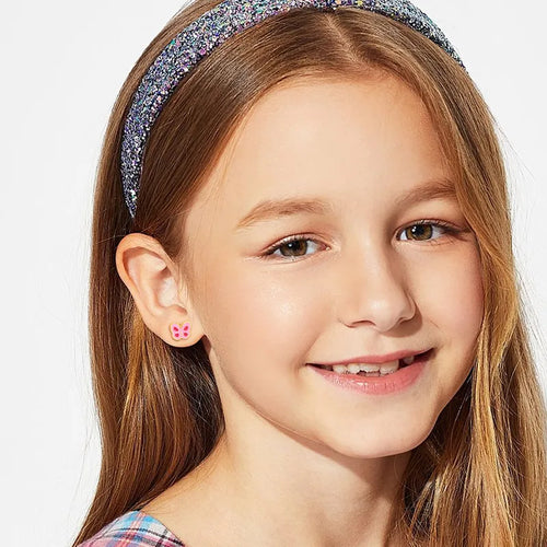 Butterfly Charm Kids Ear Studs