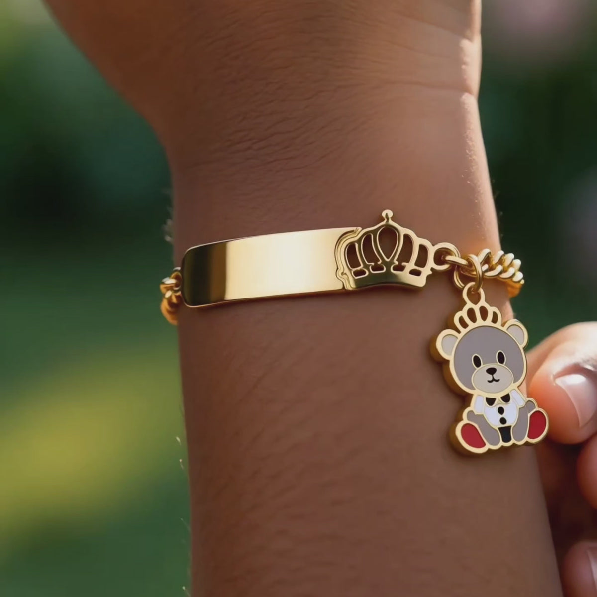 Royal Teddy Bracelet For Kids - 18K Gold Plated