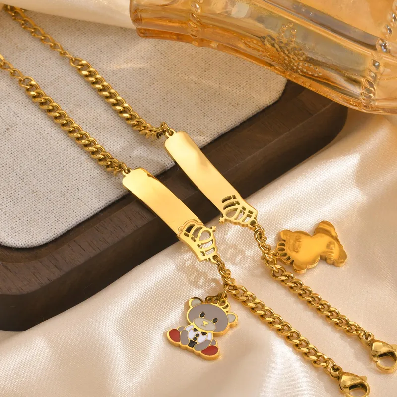 Royal Teddy Bracelet For Kids - 18K Gold Plated