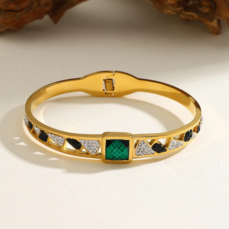 Verde Notte Bangle for Women _ 18K Gold Plated