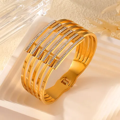 Monarch Matrix Bangle for Women - 18K Gold Plated
