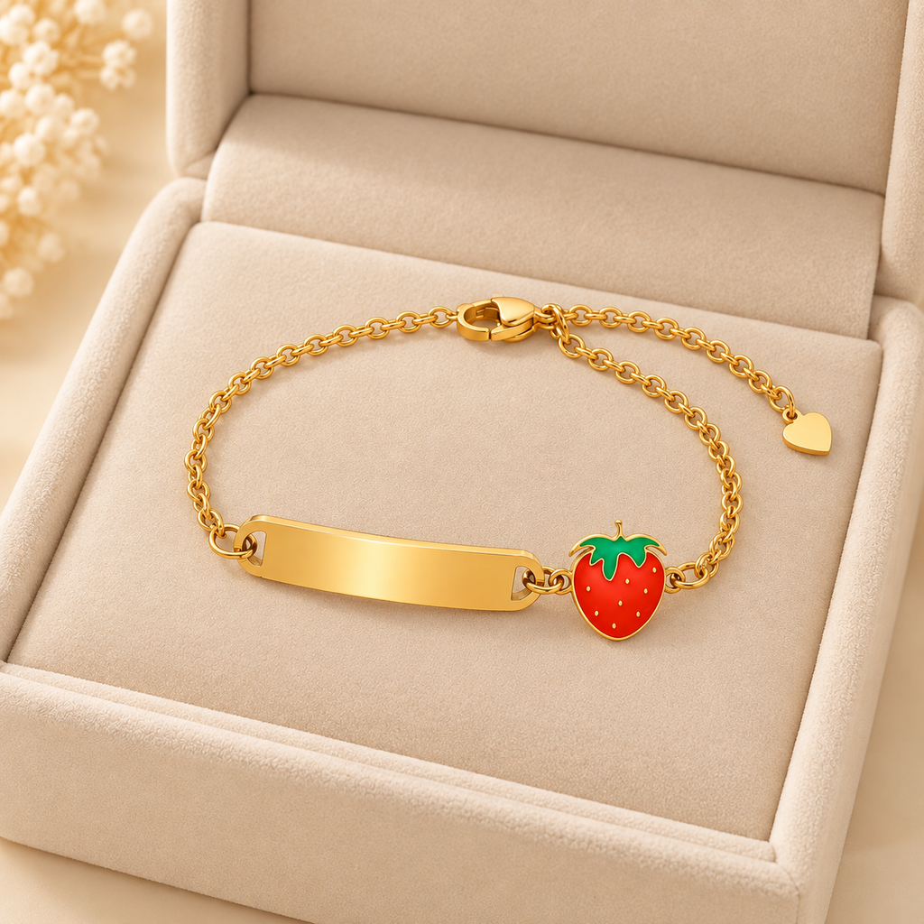 Berry Crest Bracelet for Kids - 18K Gold Plated