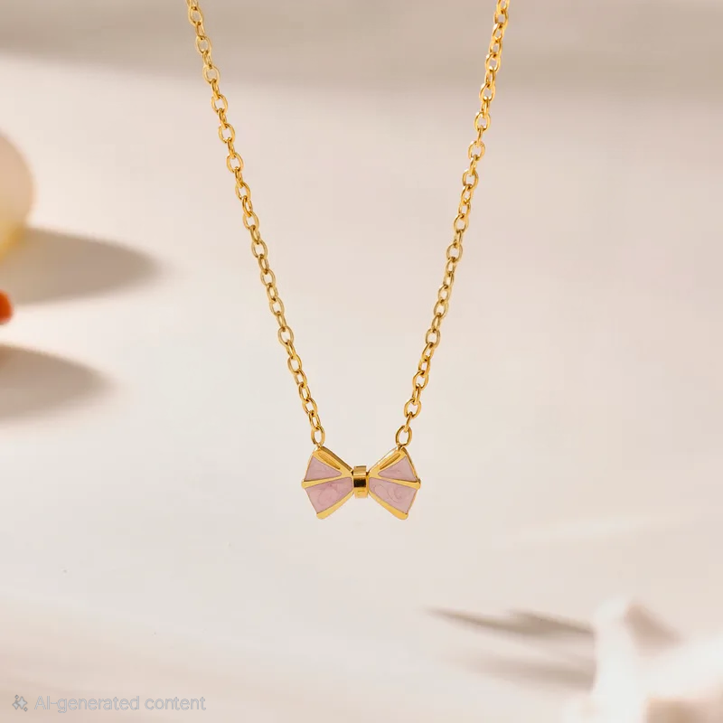 Butterfly Knot Necklace For Kids - 18K Gold Plated
