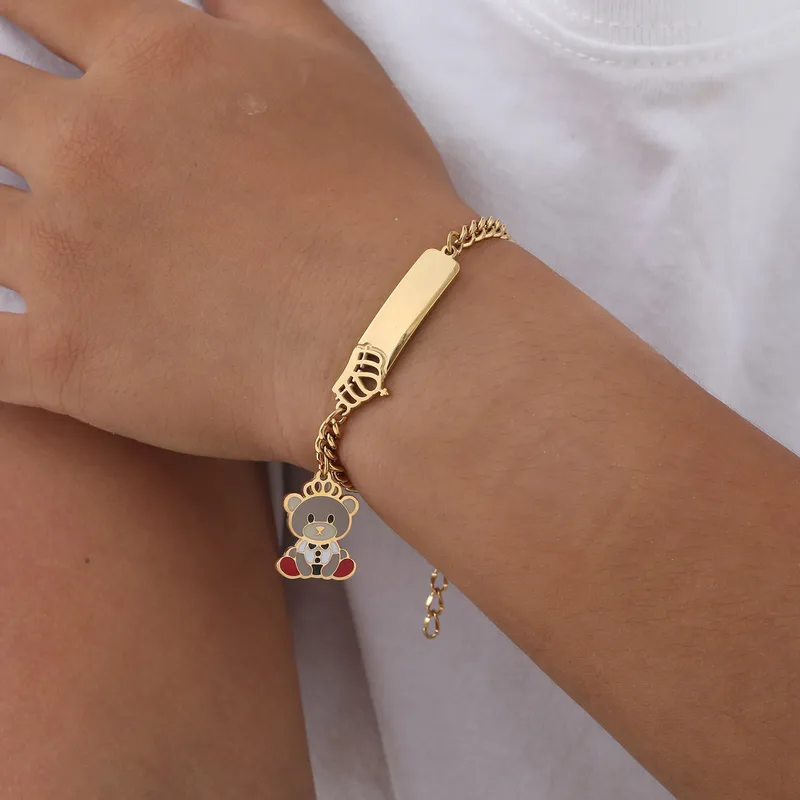 Royal Teddy Bracelet For Kids - 18K Gold Plated