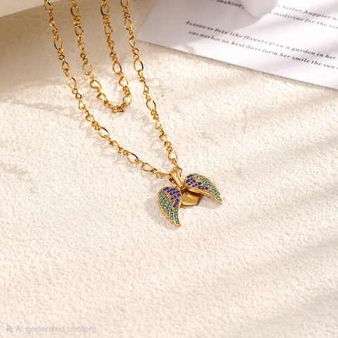 Guardian Wings Necklace For Women - 18K Gold Plated