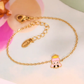 Pink Princess Bracelet For Kids - 18K Gold Plated
