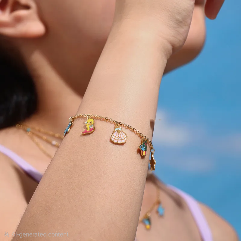 Ocean Treasures Charm Bracelet For Kids - 18K Gold Plated