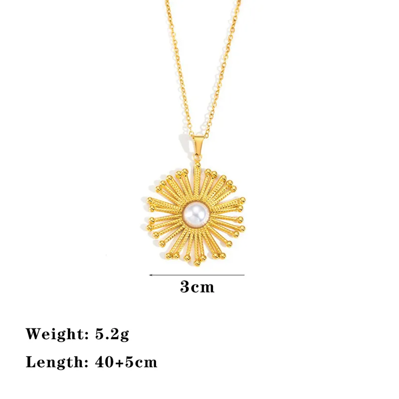 Aethel Sun Necklace for Women - 18K Gold Plated