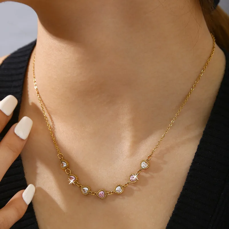 Liora Pink Necklace For Women - 18K Gold Plated