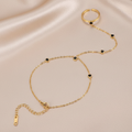 Midnight Heart Hand Chain For Women - 18K Gold Plated