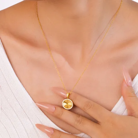 Celestial Halo Necklace for Women - 18K Gold Plated