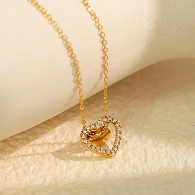 Velora Heart Necklace for Women - 18K Gold Plated