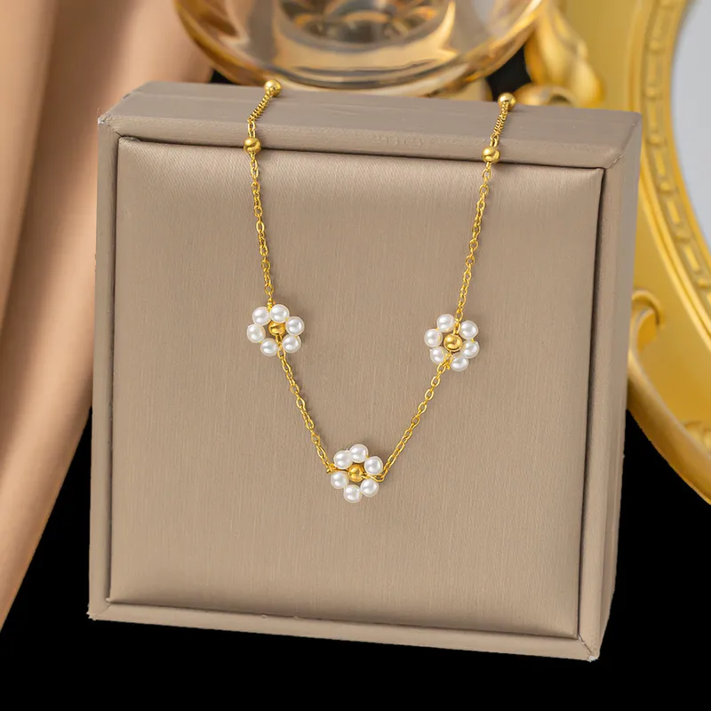 Blossom Pearl Necklace for Women - 18K Gold Plated