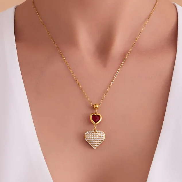 Ruby Sonata Necklace For Women - 18K Gold Plated