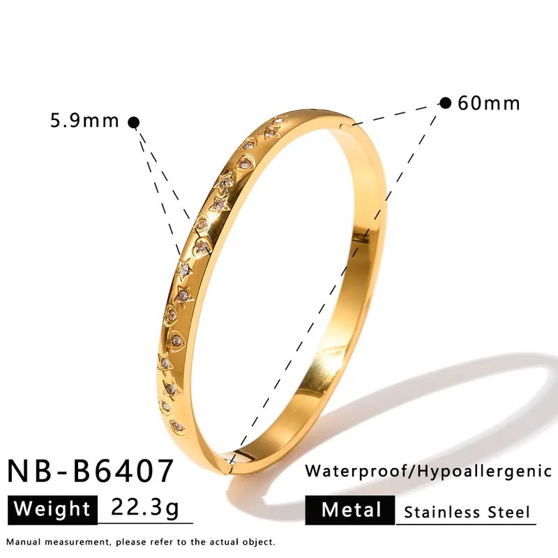 Stellar Spark Bangle for Women - 18K Gold Plated