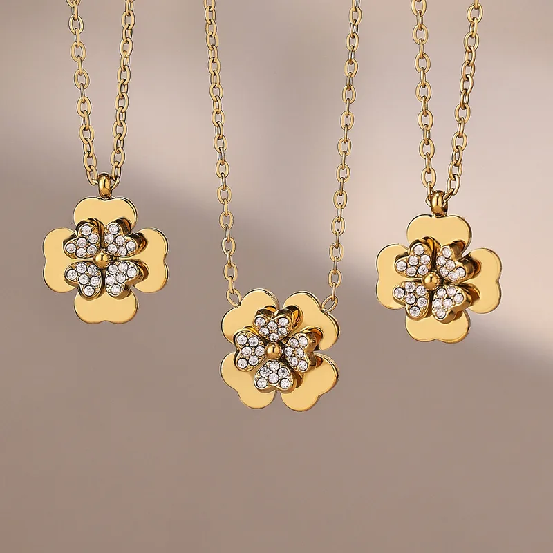 Gilded Petal Necklace For Women - 18K Gold Plated