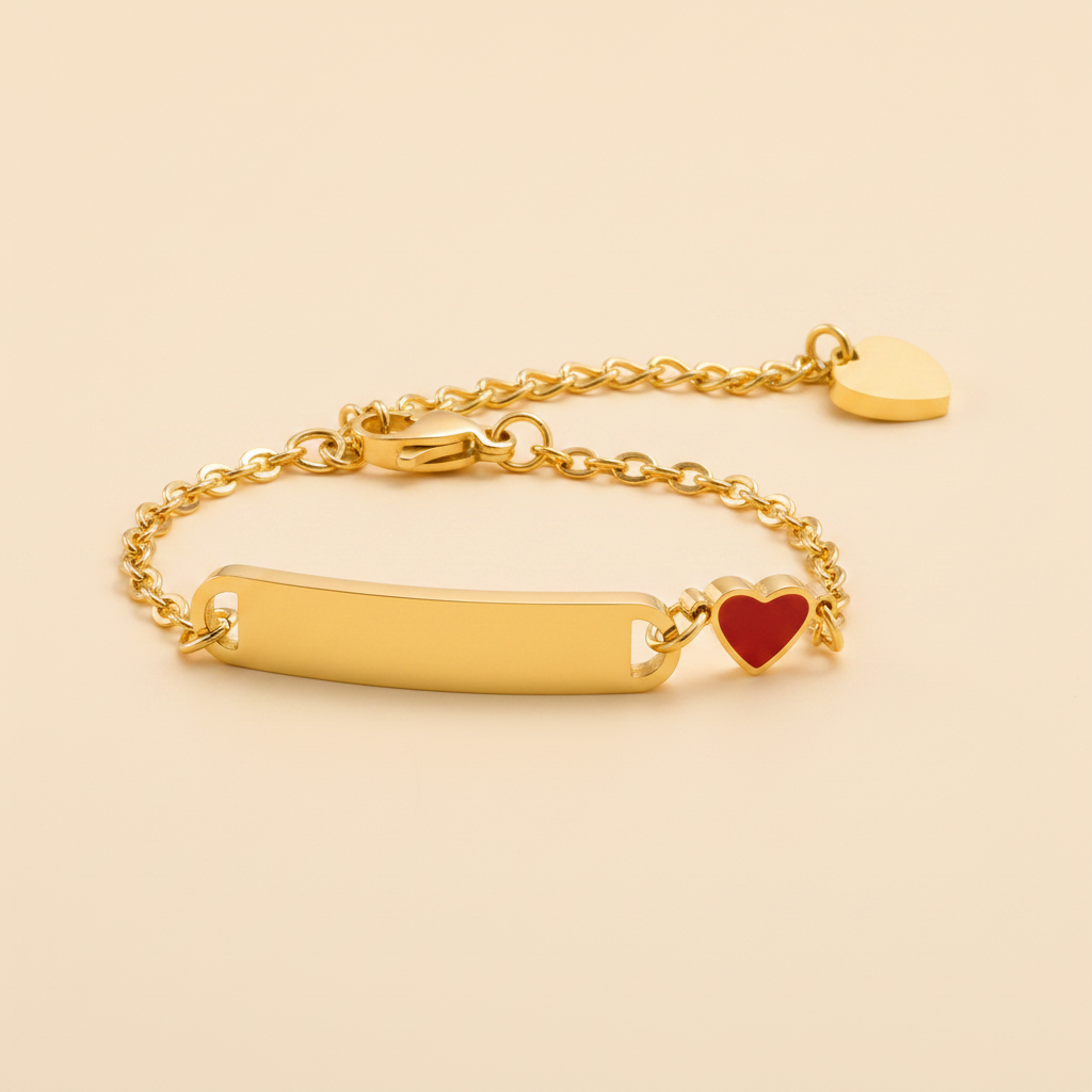 Scarlet Heart Bracelet For Kids - 18K Gold Plated