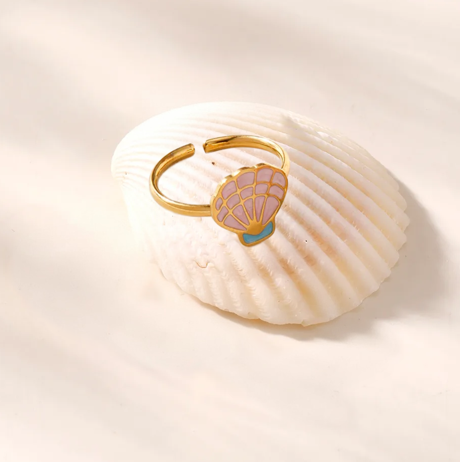 Aquaria Seashell Ring For Kids - 18K Gold Plated