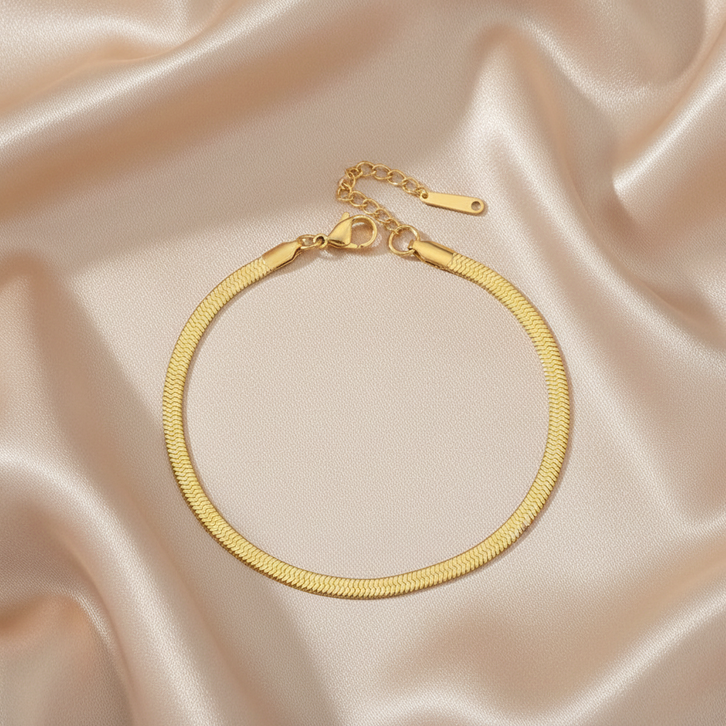 Golden Wave Anklet For Kids - 18K Gold Plated