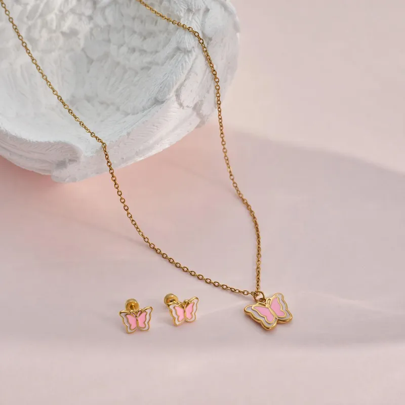 Butterfly Charm Kids Jewelry Combo
