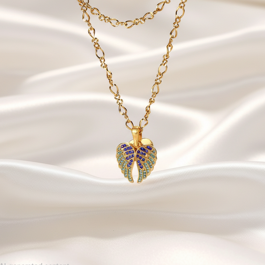 Guardian Wings Necklace For Women - 18K Gold Plated