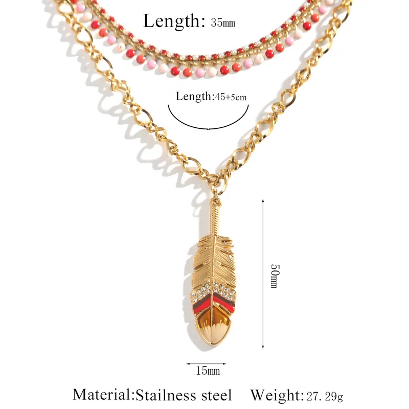 Nomad Feather Necklace For Women - 18K Gold Plated