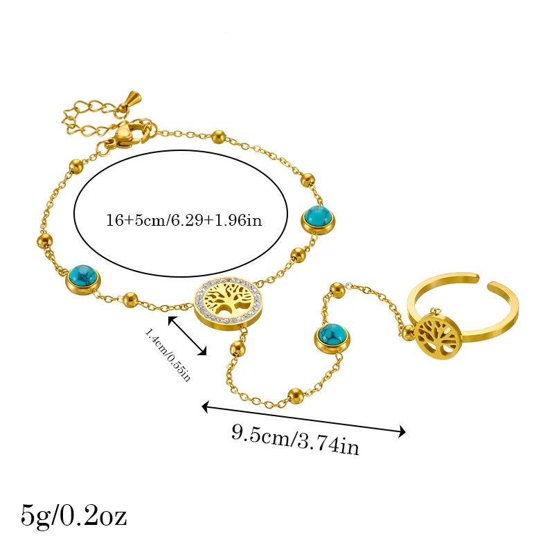 Eternal Tree Hand Chain for Women - 18K Gold Plated