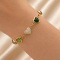 Mystic Jade Heart Bracelet For Women - 18K Gold Plated