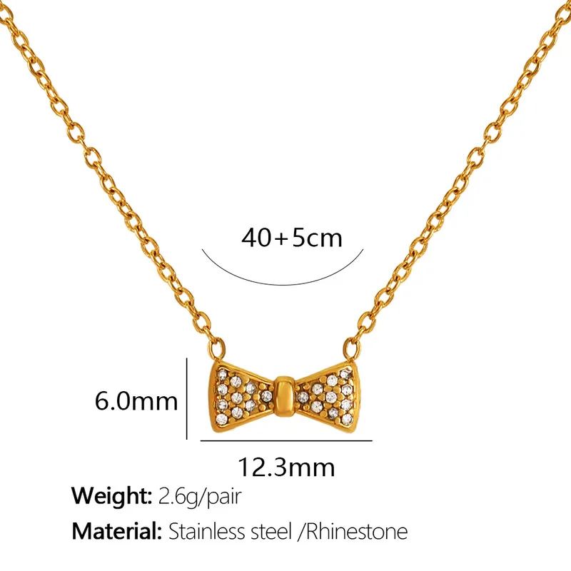 Velline Bow Necklace For Women - 18K Gold Plated