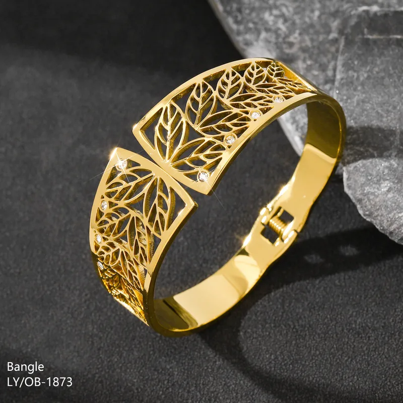 Botanica Gold Bangle For Women - 18K Gold Plated