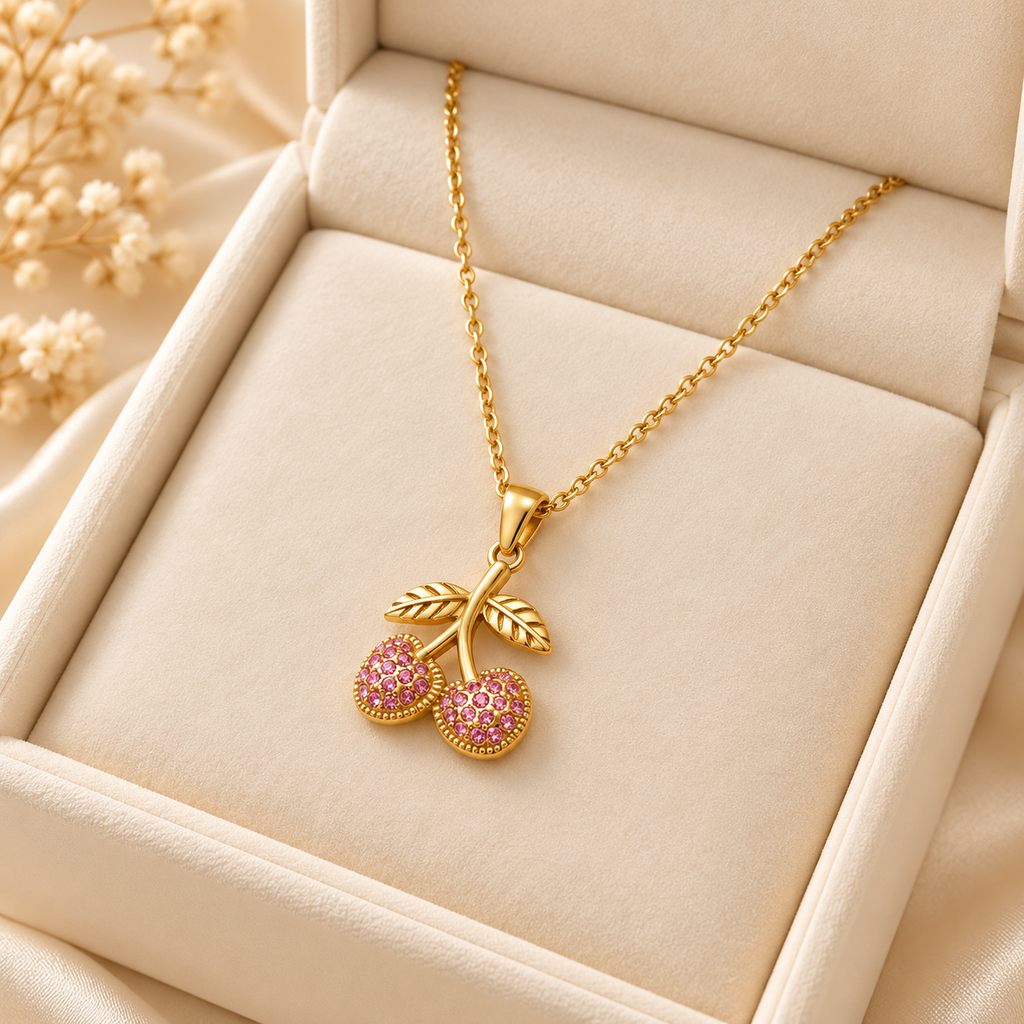 Amarena Dolce Necklace for Women - 18K Gold Plated