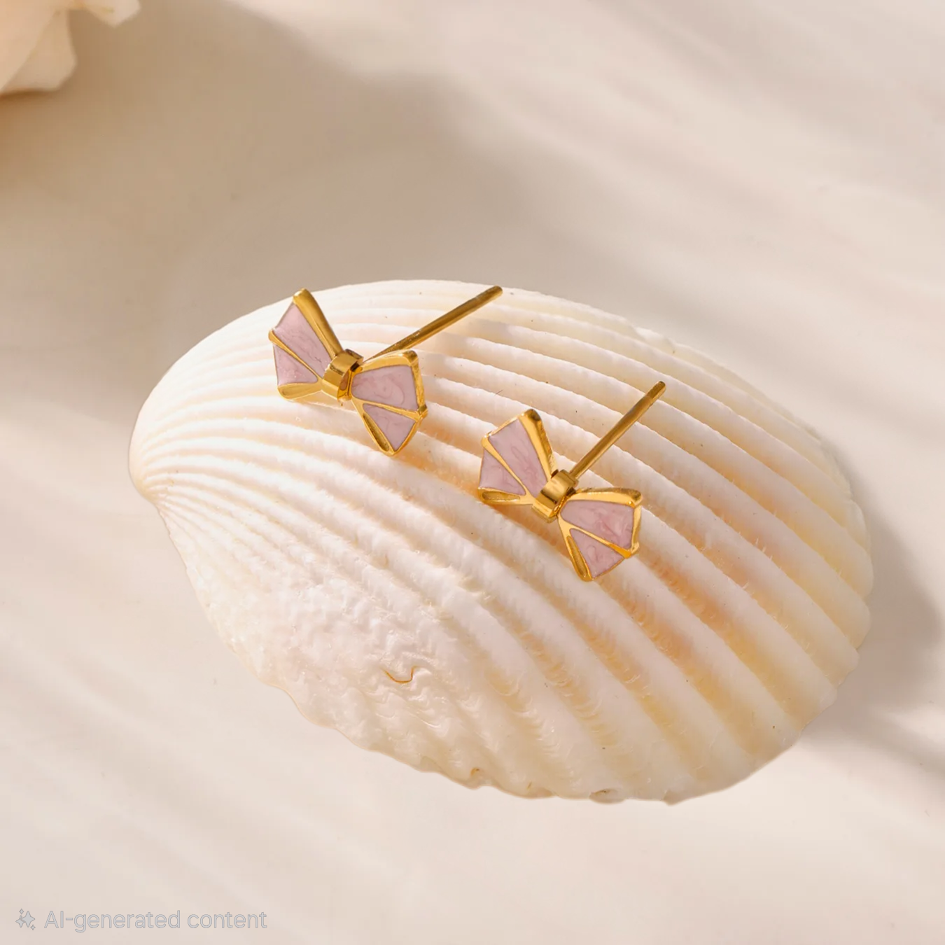 Butterfly Knot Ear Studs For Kids - 18K Gold Plated