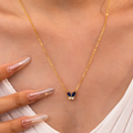 Azure Butterfly Necklace for Women - 18K Gold Plated
