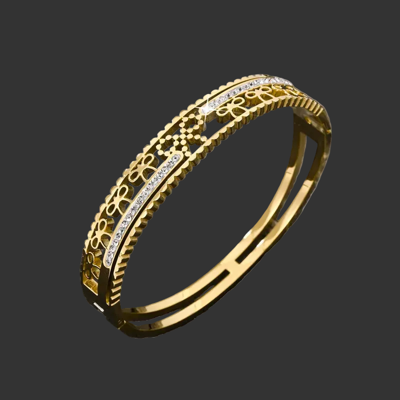Liora Blossom Bangle for Women - 18K Gold Plated