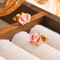 Crown Charm Kids Ear Studs