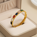 Gemma Vita Bangle For Women - 18K Gold Plated