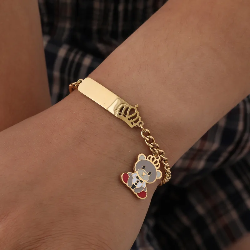 Royal Teddy Bracelet For Kids - 18K Gold Plated