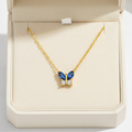 Azure Butterfly Necklace for Women - 18K Gold Plated