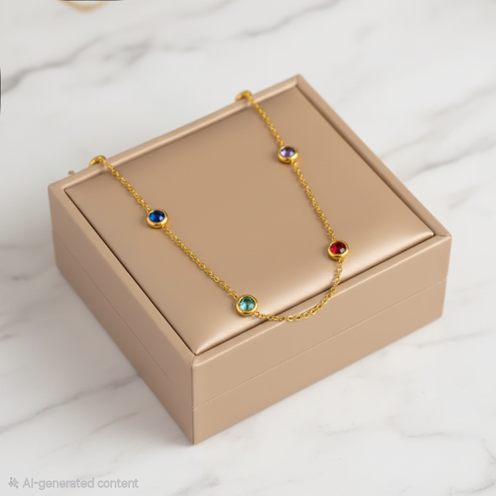 Chromatic Charm Necklace For Women - 18K Gold Plated