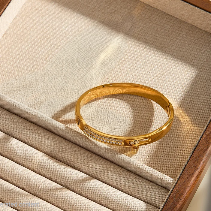 Serena Glow Bangle for Women - 18K Gold Plated